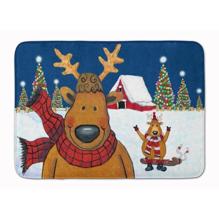 Carolines Treasures The Tree Famers Reindeer Christmas Machine Washable Memory Foam Mat PJC1088RUG